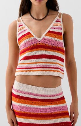 Scalpers Crochet Summer Top in Multi-Red at Nordstrom, Size Small Eu
