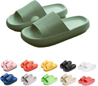 Generic Cloud Sliders Women Men Cozisliders Original Sliders Slippers Pool Summer Bathing Slipper (Dark green, Adult, Men, 4, Numeric Range, UK Footwear Size 