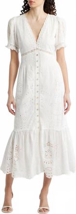 LoveShackFancy Tarragon Midi Dress In White
