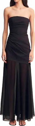 Shona Joy Blainey Strapless Draped Maxi Dress In Black