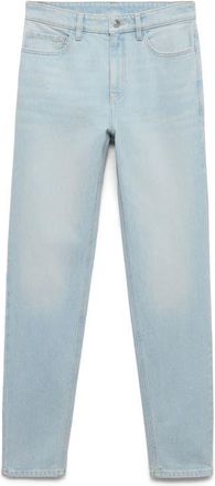 Mango High Waist Ankle Mom Jeans in Light Blue at Nordstrom, Size 10