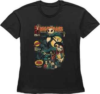 The Nightmare Before Christmas Womens The Nightmare Before Christmas Jack and Sally Comic Cover Graphic T-Shirt in Black at Nordstrom, Size X-Small