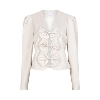 Dante6 Soralla top met strikdetail - Dames - Blouses & Shirts - Roze - Maat: 2XL Satijn