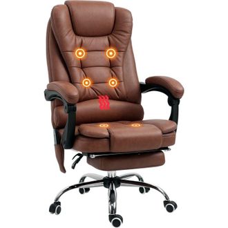 Vinsetto Vinsetto - Ergonomic Heated 6 Points Vibration Massage Office Chair Brown