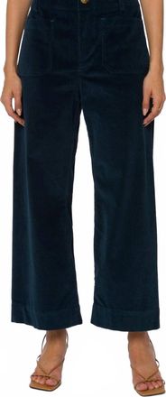 Velvet Heart Cropped Wide Leg Utility Pants In Deep Cobalt