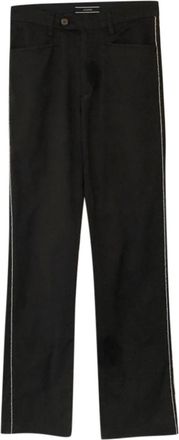 Joseph black cotton blend trousers with silver piping trim Size XS