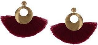Olivia Welles Alba Fringe Hoop Earrings in Gold/Fuchsia at Nordstrom Rack