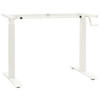 Berkfield Home Manual Height Adjustable Standing Desk Frame Hand Crank White