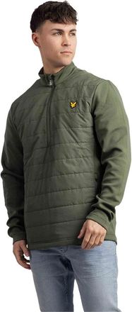 Lyle & Scott Baffle Gewatteerde Kwart Rits - Heren - Winterjassen - Groen - M - Polyester - Jassen