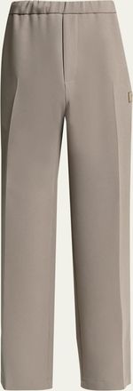 Amiri Mens Logo Patch Wide-Leg Stretch Trousers
