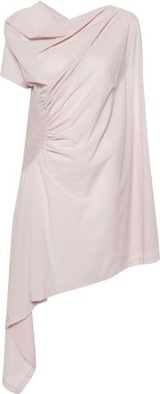 Issey Miyake draped asymmetric dress - women - Polyurethane/Polyester/Recycled Nylon - 2 - Pink