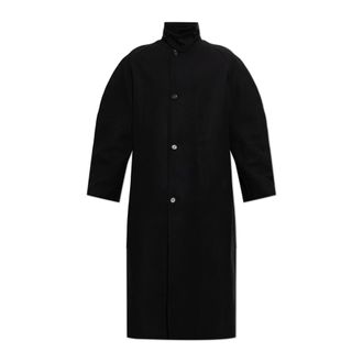 Jil Sander Abrigo de Lana y Fieltro - Coats - Hombre - Negro - L