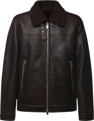 Dondup Shearling Collar Leather Jacket