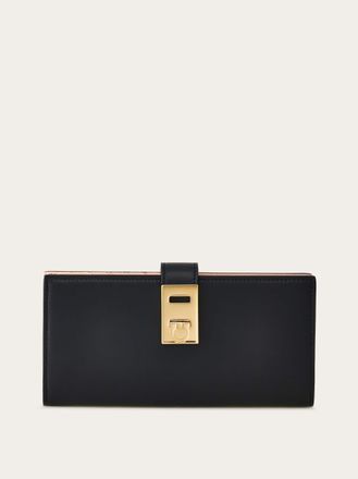 Ferragamo Donna Portafoglio continental Hug bicolore Nero