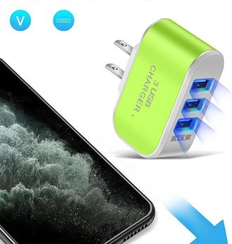 OEM Cargador Usb Jygee De 3 Puertos Con Led, Adaptador De Carga De Pl&aacute;stico Para Tabletas De 110 V Y 1000 Ma, Con Luz Indicadora Y M&oacute;dulo De Alimentaci&oacute;n 