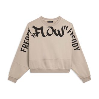 Freddy Felpa oversize cropped con maxi stampa Flow