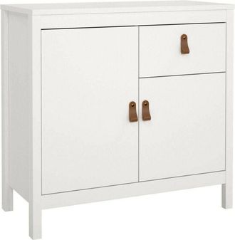 Dmora Aparador Lucienne, Bufé de salón, Aparador de salón, Despensa de cocina, 82x38 h80 cm, Blanco - Dmora