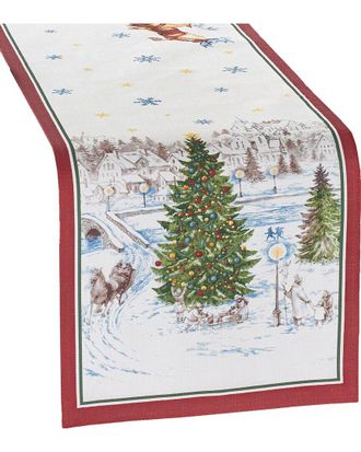 Elrene Santas Snowy Sleighride Table Runner