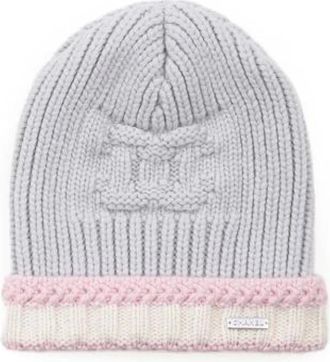 Chanel Pre-owned Accessories, male, Purple, Size: ONE SIZE Pre-owned P70237 Cashmere Knit Cap