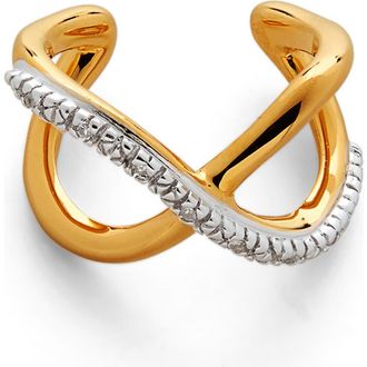 Monica Vinader Riva Crossover Diamond Ear Cuff in 18Ct Gold Vermeil On Silver at Nordstrom Rack