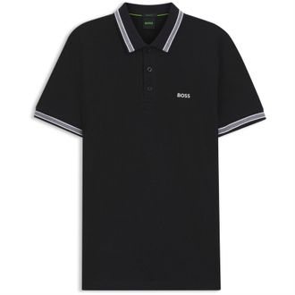 HUGO BOSS Herenpoloshirt Paddy met contrasterende boorden (Donkerblauw)