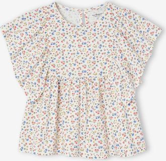 Vertbaudet M&auml;dchen Blusenshirt mit Recycling-Polyester wollwei&szlig;