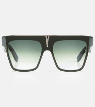 サングラス GUCCI Gucci - GG1421S - 007 green green green Gucci GG1421S 007 Geometric Sunglasses Green - eye-oo.com