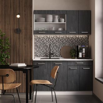 Vicco Cocina Vers&aacute;til R-line, Hormig&oacute;n Negro/blanco, 140 Cm Et Antracita