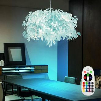 ETC Shop Lampada a sospensione per illuminazione a sospensione a soffitto con foglie sospese in un set che include lampadine a led rgb