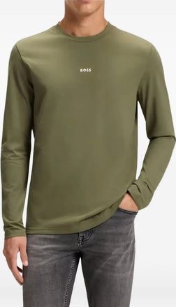 BOSS long-sleeve T-shirt - men - Cotton/Elastane - L - Green
