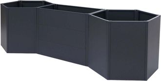 Hhg Juego De 3 Jardineras Elevadas Hhg-460, Jardineras Met&aacute;licas Elevadas Para Verduras/plantas, Jardineras, Maceteros De Acero 77 X 286 X 88 Cm, Antracit