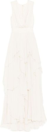 Saiid Kobeisy muslin dress - women - Polyester - 34 - Neutrals