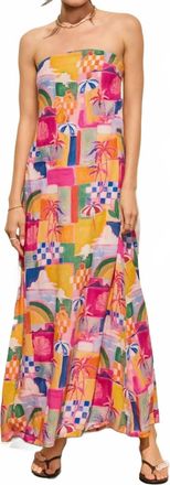 Dress Forum Strapless Tie Back Maxi Dress In Island Bahamas