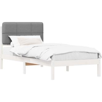 vidaXL Estructura De Cama Con Cabecera Tapizada Gris Claro 90 X 190 Cm Vidaxl