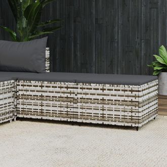 vidaXL Vidaxl - Reposapi&eacute;s De Jard&iacute;n Con Cojines 2 Uds Rat&aacute;n Sint&eacute;tico Gris