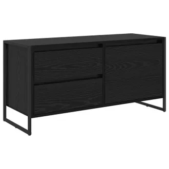 vidaXL Mobile Tv 100 X 36 X 49.5 Cm Rovere Nero Legno Ingegnerizzato Vidaxl