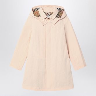 Burberry Light Pink Car Coat In Cotton And Nylon