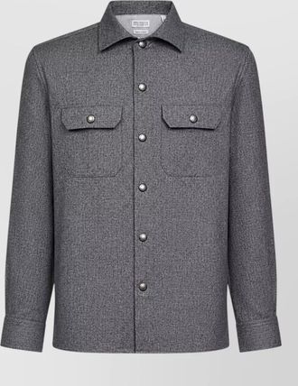 Brunello Cucinelli wool flannel overshirt