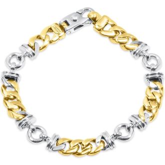 Pompeii3 Mens Figaro Link 14k Gold (38gram) or Platinum (61gram) 8.5-9.5mm Bracelet 8.5
