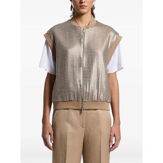 PESERICO Sequin-embellishment Zip-up Gilet