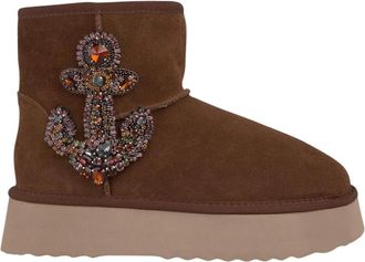 Alma En Pena Enkellaars gecombineerd detail - Dames - Winterlaarzen - Bruin - 42 EU - Schoenen