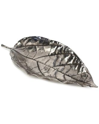 Zodax Osage Orange Leaf Antique Pewter Trays