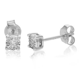 Vir Jewels 1/10 cttw Lab Grown Diamond Composite Earrings in Sterling Silver With Push Backs For Women