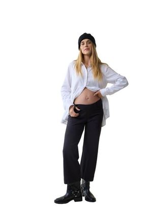 Ingrid & Isabel LONG SLEEVE PEPLUM BUTTON DOWN in White at Nordstrom, Size X-Large L