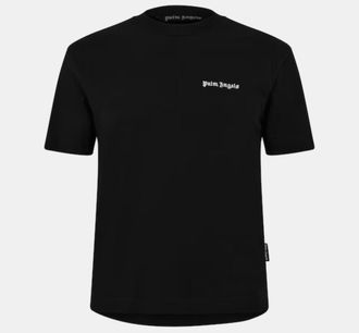 Palm Angels Mens Logo T-Shirt - Black Cotton - Size X-Large