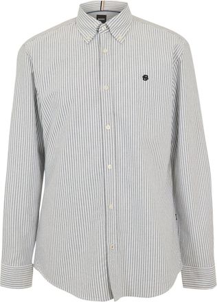 HUGO BOSS Mens H Roan Oxford Shirt in Dark Blue - Size X-Small