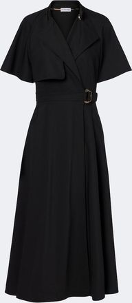 Burberry Vestido envolvente de lana con cintur&oacute;n