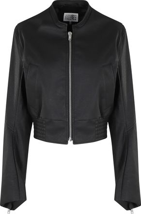 Maison Margiela Black Sportsjacket Zip-Cuffs Polyester Jacket