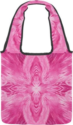 Generic Pink Tie Dye Reversible Canvas Shoulder Tote - Double-Sided Print, 12oz Cotton, 27cm Drop, Fold-Flat Bag for Travel, Shopping, Street Outings