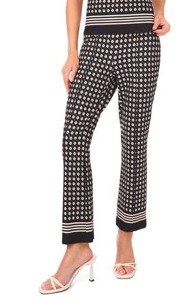 Ted Baker Heidi Geo & Border Print Knit Pants in Rich Black at Nordstrom, Size X-Large